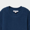 Pull col rond manches longues coton bleu fonc&eacute; gar&ccedil;on