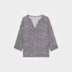 Blouse manches 3/4 retroussables bleu marine femme grande taille