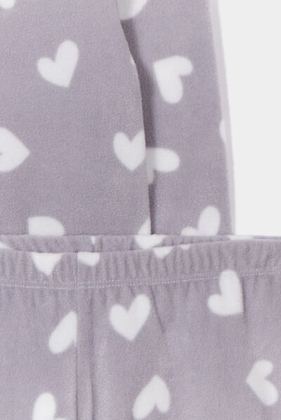 Ensemble pyjama pantalon pilou gris fille