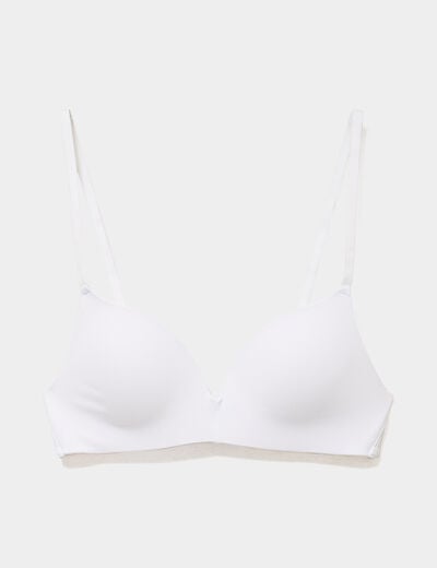 Soutien-gorge triangle bretelles fines blanc femme