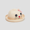 Chapeau tressé fantaisie beige bébé fille