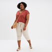 T-shirt bandes dentelle col en V vieux rose femme grande taille