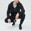Sweat zipp&eacute; &agrave; capuche en molleton noir homme