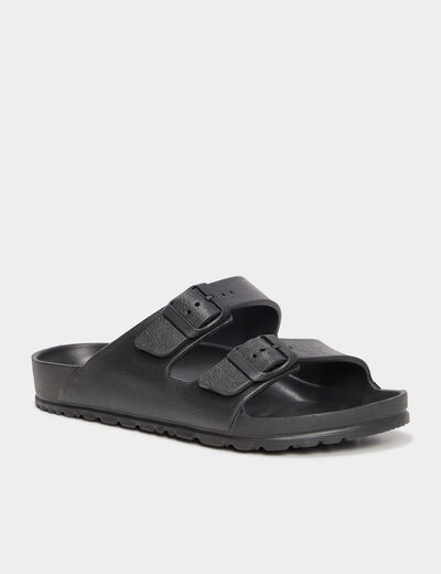 Mules de plage avec boucles noir homme