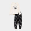 Ensemble pyjama effet velours 2 pi&egrave;ces blanc fille