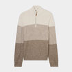 Pull camionneur col zippé taupe homme