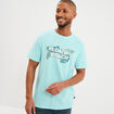 T-shirt &agrave; manches courtes droit coton bleu turquoise homme