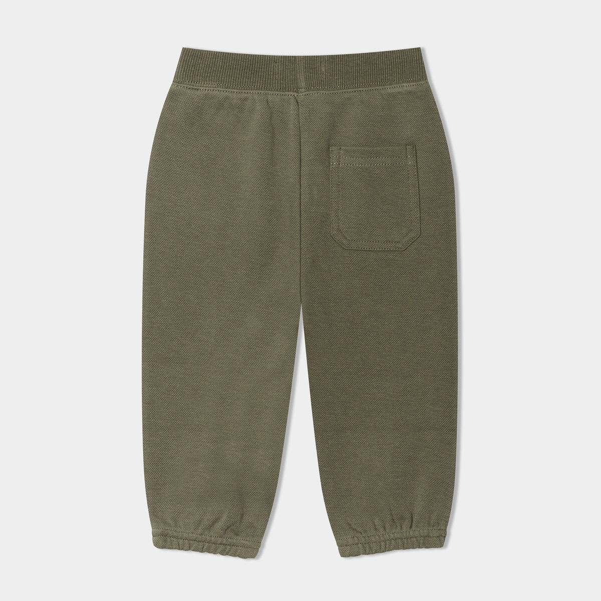Pantalon jogging taille élastiquée coton vert kaki bébé garçon