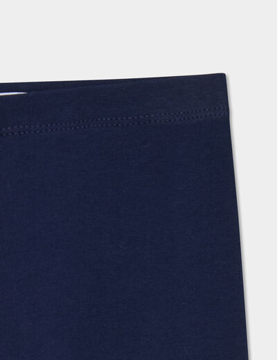 Legging 3/4 coton taille élastiquée bleu marine fille