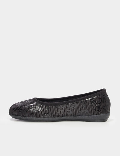 Chaussons ballerines détails irisés noir femme
