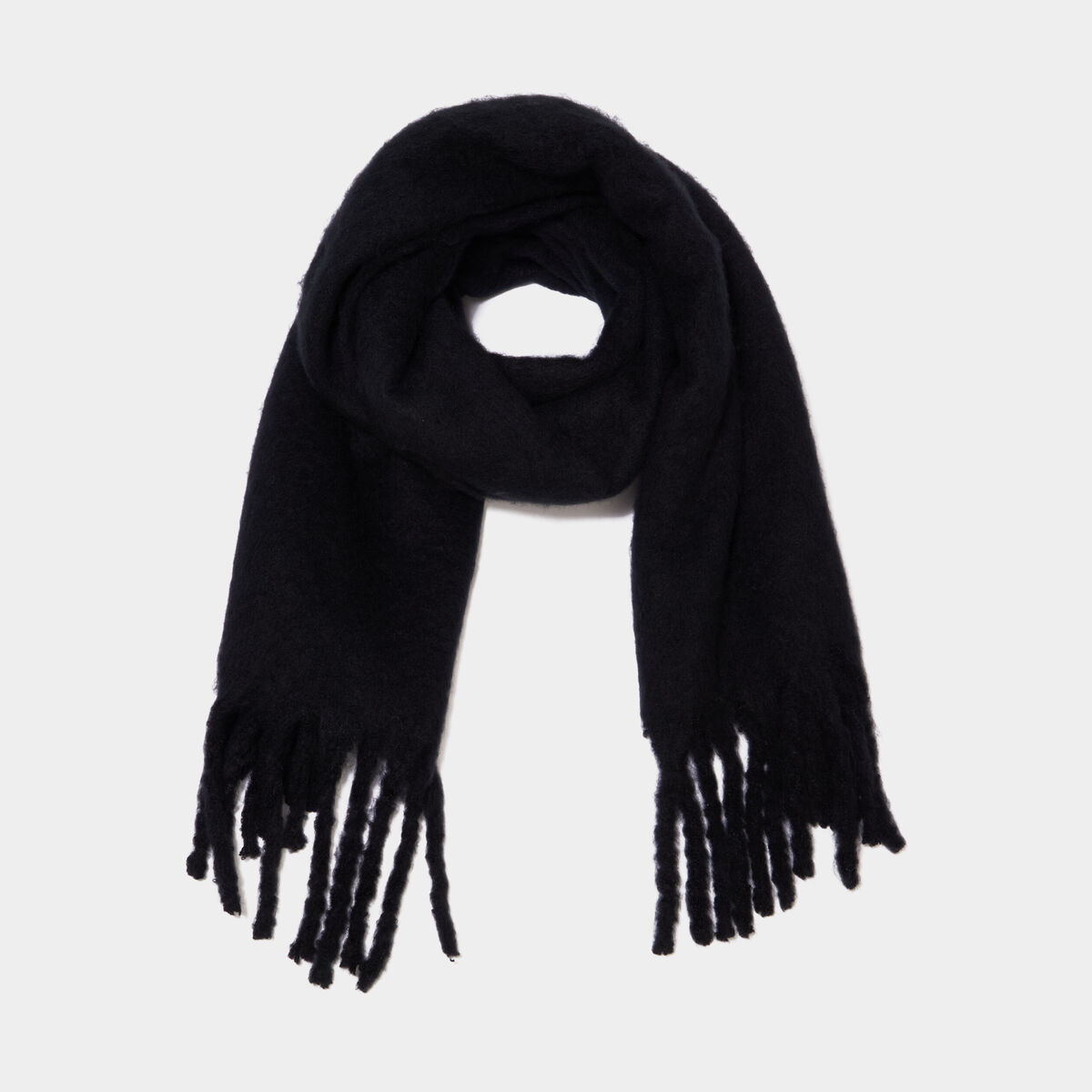 &Eacute;charpe &agrave; franges noir fille
