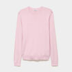 Pull droit col rond coton m&eacute;lang&eacute; rose pastel homme