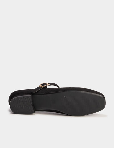 Ballerines bouts carrés noir femme