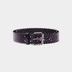 Ceinture à perforations et bord festonné noir femme
