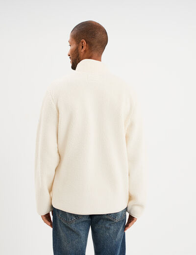 Veste sherpa col camionneur blanc homme