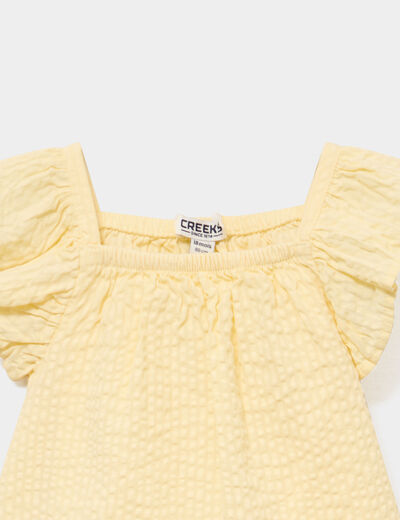 Ensemble 2 pi&egrave;ces coton jaune clair b&eacute;b&eacute; fille