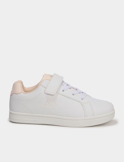 Tennis basses &agrave; scratchs Kappa FENIT rose pastel fille
