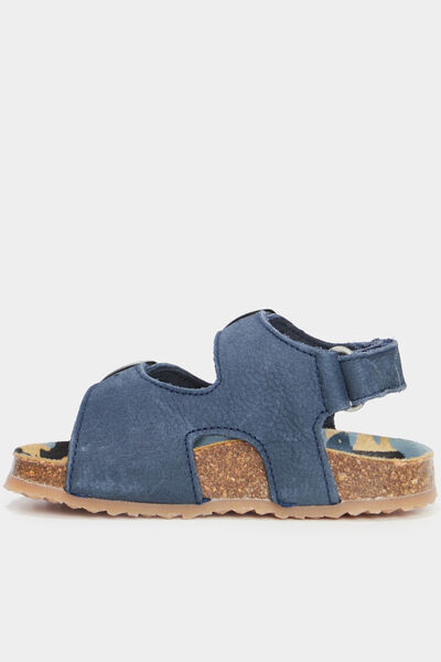 Sandales cuir boucles et scratchs Creeks bleu b&eacute;b&eacute; gar&ccedil;on