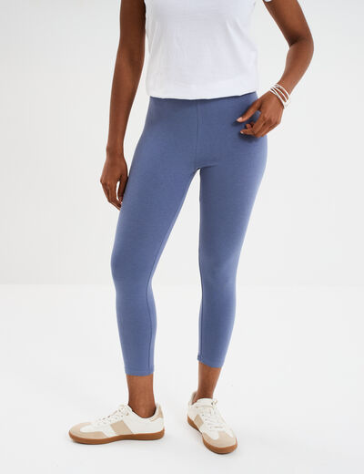 Legging 7/8ème taille élastiquée bleu gris femme