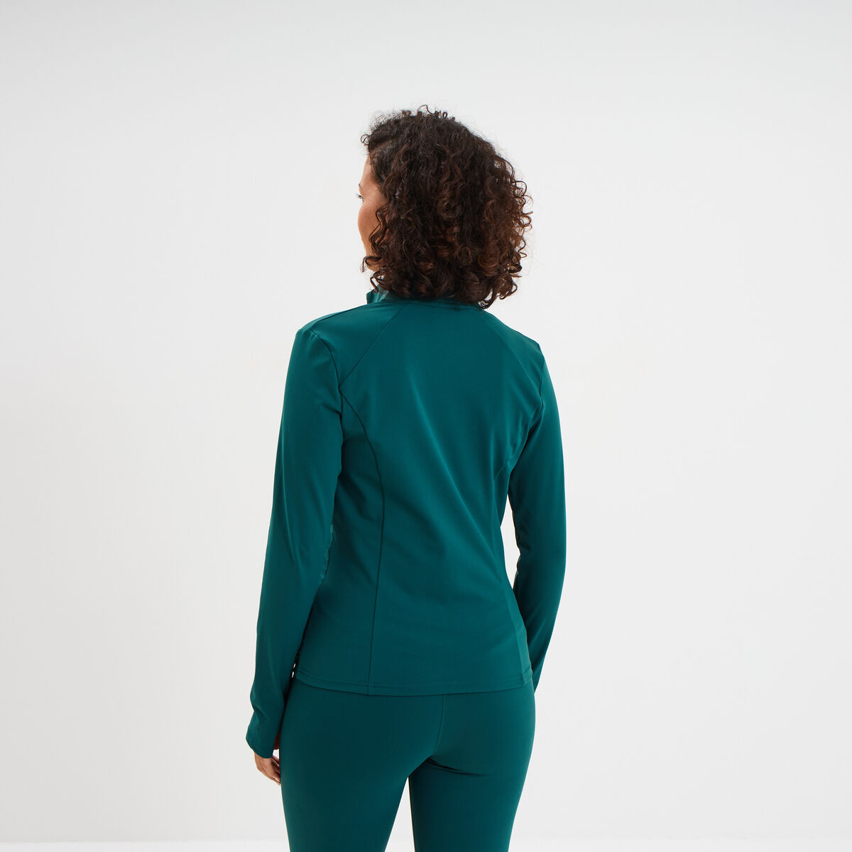 Veste de sport ajust&eacute;e avec fermeture vert canard femme
