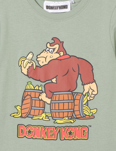 T-shirt coton Mario Donkey Kong vert kaki garçon