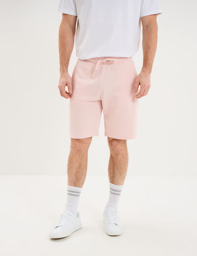 Short jogging molleton droit rose pastel homme