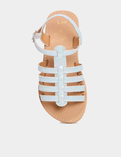 Sandales avec brides bleu ciel fille