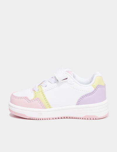 Tennis basses &agrave; scratchs multicolore b&eacute;b&eacute; fille