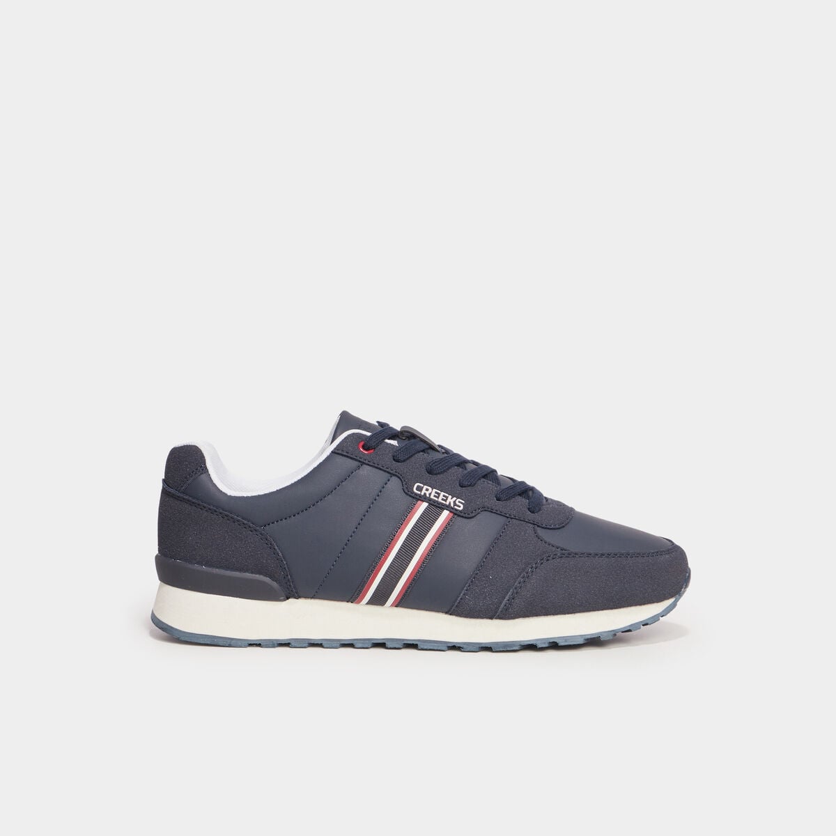 Baskets running &agrave; lacets bleu marine homme