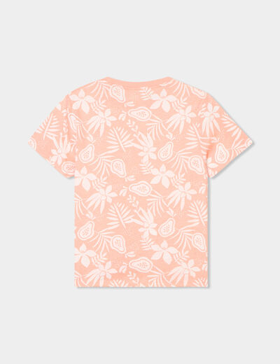 T-shirt avec noeud manches courtes orange fille