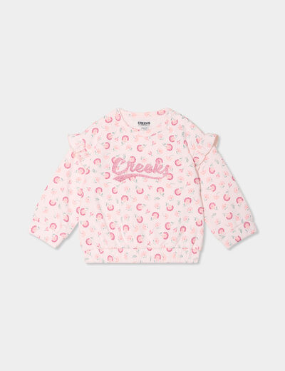 Sweat épaules à volants Creeks creme bébé fille