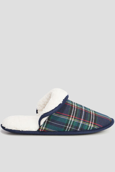 Chaussons mules avec revers multicolore homme