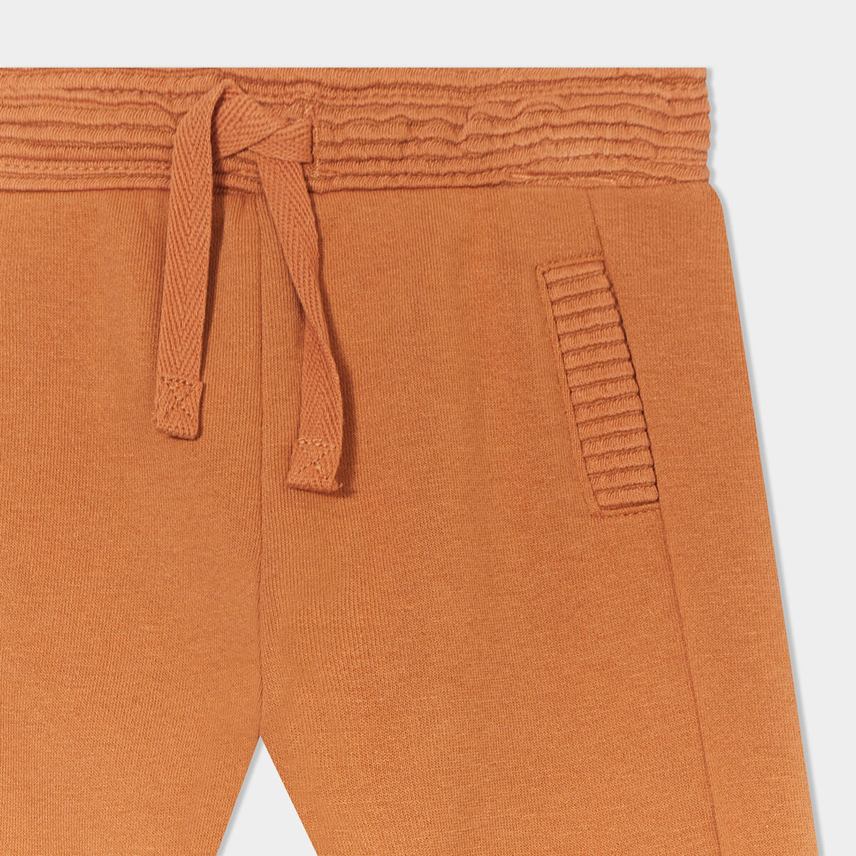 Pantalon de jogging molletonn&eacute; marron cognac b&eacute;b&eacute; gar&ccedil;on