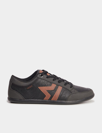 Tennis basses &agrave; lacets noir homme