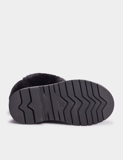 Bottines vernies fausse fourrure noir fille