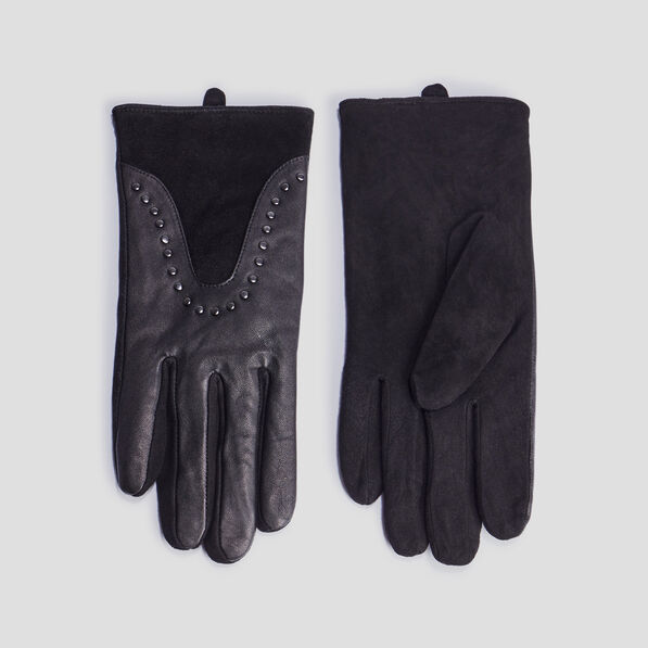 gants en cuir noir femme Gants en cuir noir femme