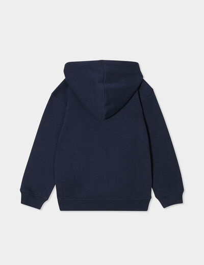 Sweat hoodie oversize à capuche bleu marine garçon