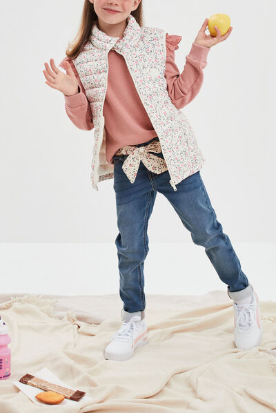 Doudoune sans manches col montant Creeks beige fille