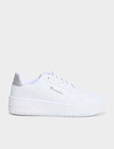 Tennis basses plateformes Champion gris argent femme