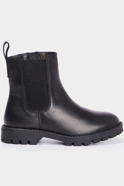 Bottines chelsea en cuir noir fille