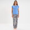 Ensemble pyjama col rond 2 pièces fluide blanc femme