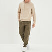 Pantalon cargo taille &eacute;lastiqu&eacute;e vert kaki homme