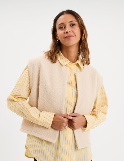 Veste sans manches sable femme