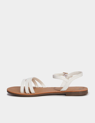 Sandales plates blanc femme