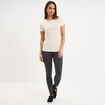 T-shirt manches courtes coton Puma ivoire femme