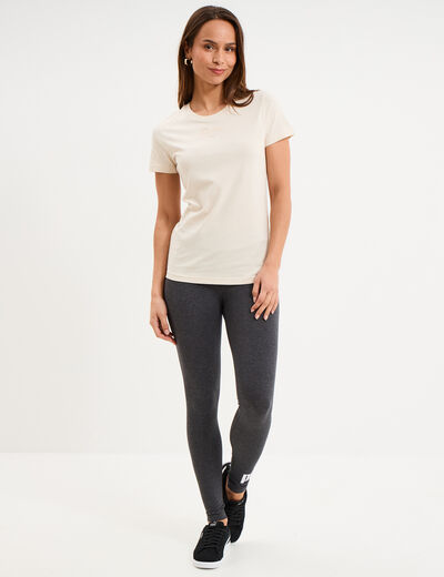 T-shirt manches courtes coton Puma ivoire femme