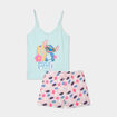 Ensemble pyjama short débardeur Stitch bleu turquoise femme