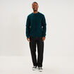 Pull col rond manches longues bleu canard homme