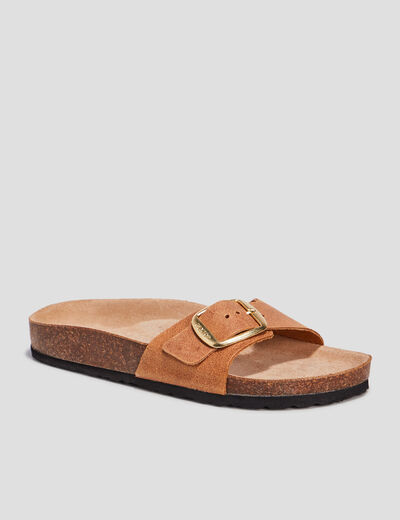 Mules marron femme