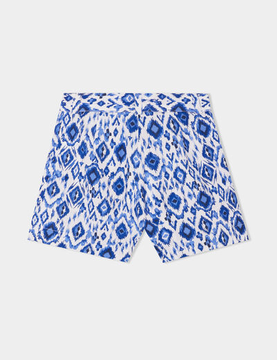 Short slouchy fluide ceinturé bleu fille